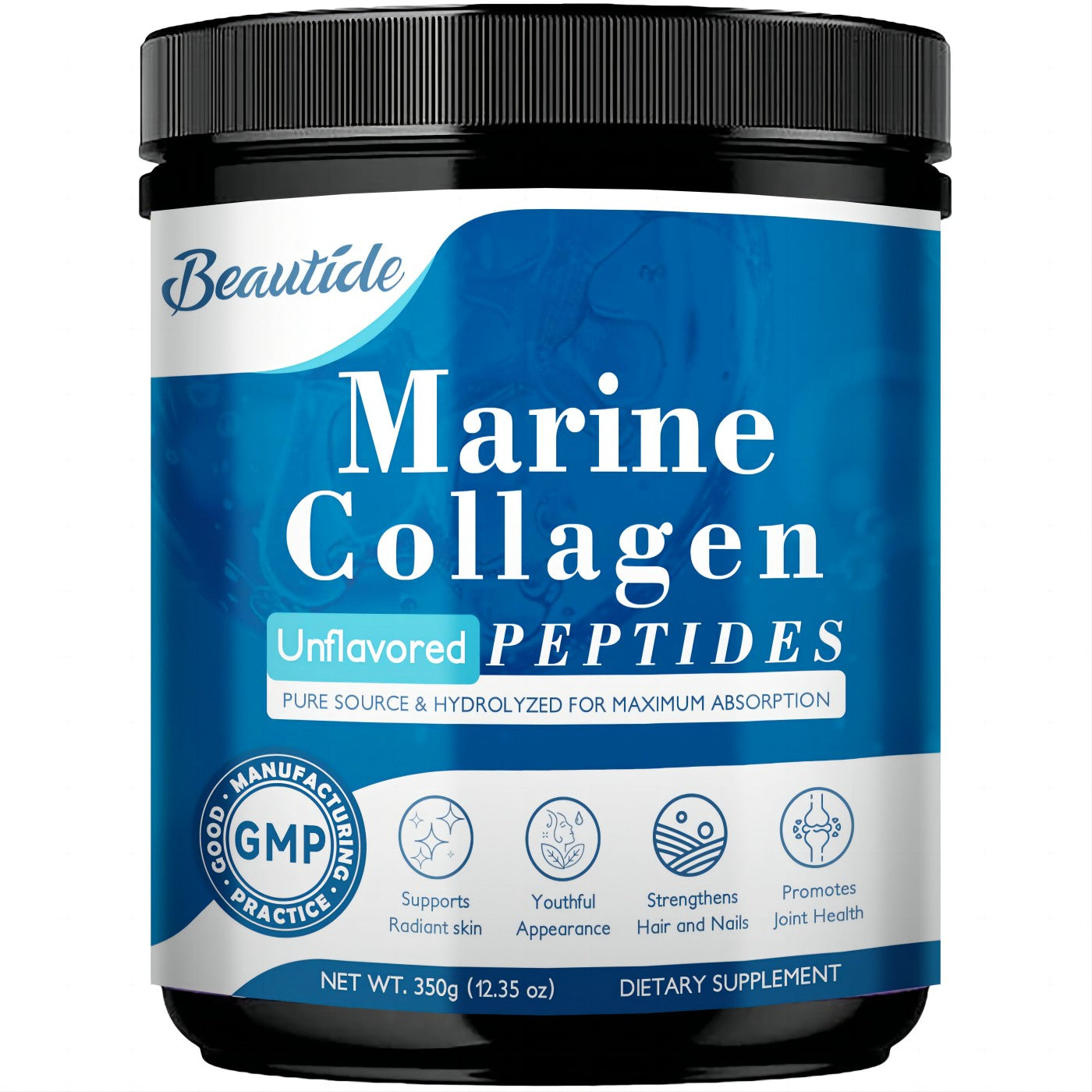 BEAUTIDE Marine Collagen Peptides Powder for Skin Hair Nails
